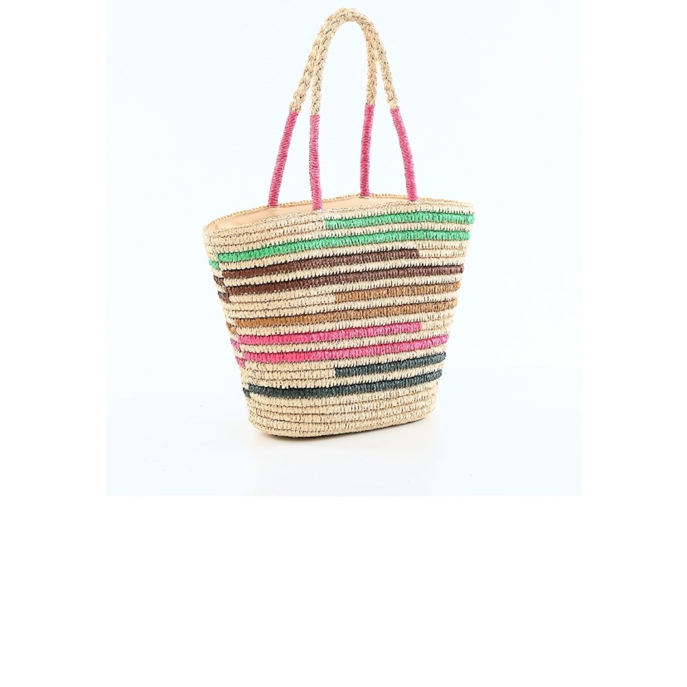 Time & Tru Women Woven Beach Tote Bag - Picture 8 of 8